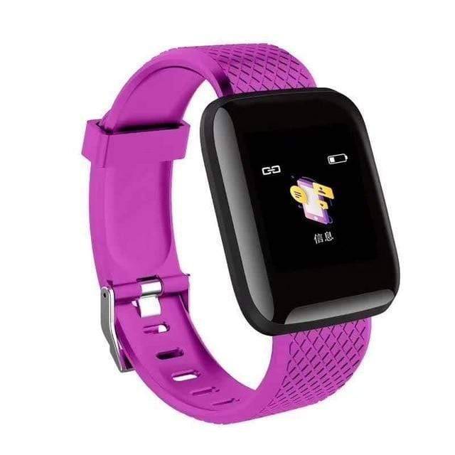 View of the Unisex Waterproof Sport Smart Watch Health Bracelet screen showing time and steps.