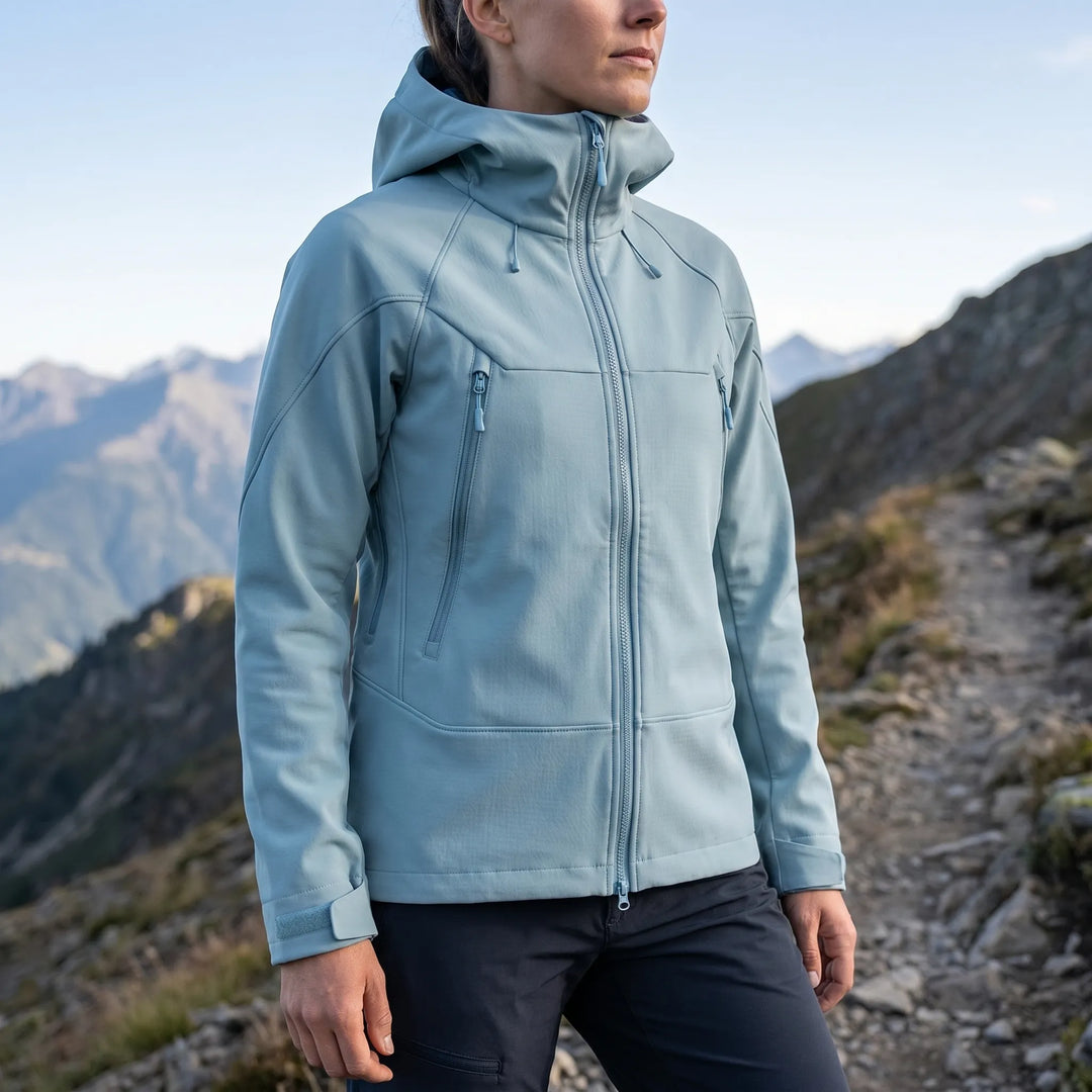Unisex all-season activewear hooded jacket, providing weather resistance for outdoor enthusiasts.