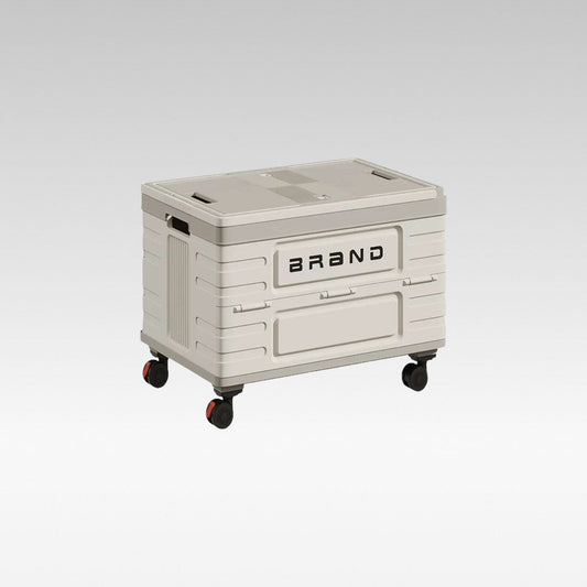 Unisex wheeled collapsible storage box in gray, perfect for camping gear & portable organization