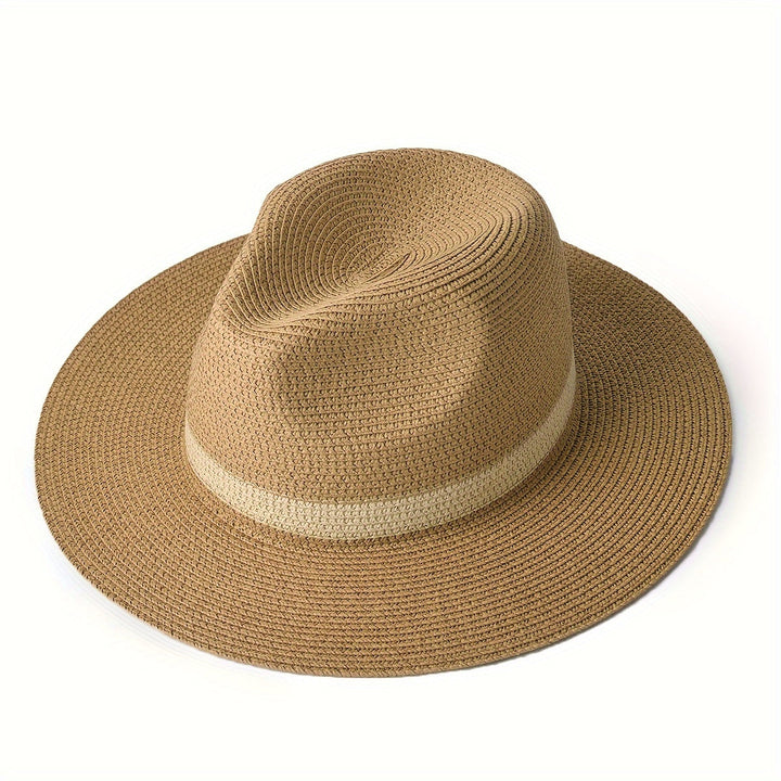 Lightweight paper fiber sun hat with wide brim, comfortable for all-day summer wear.