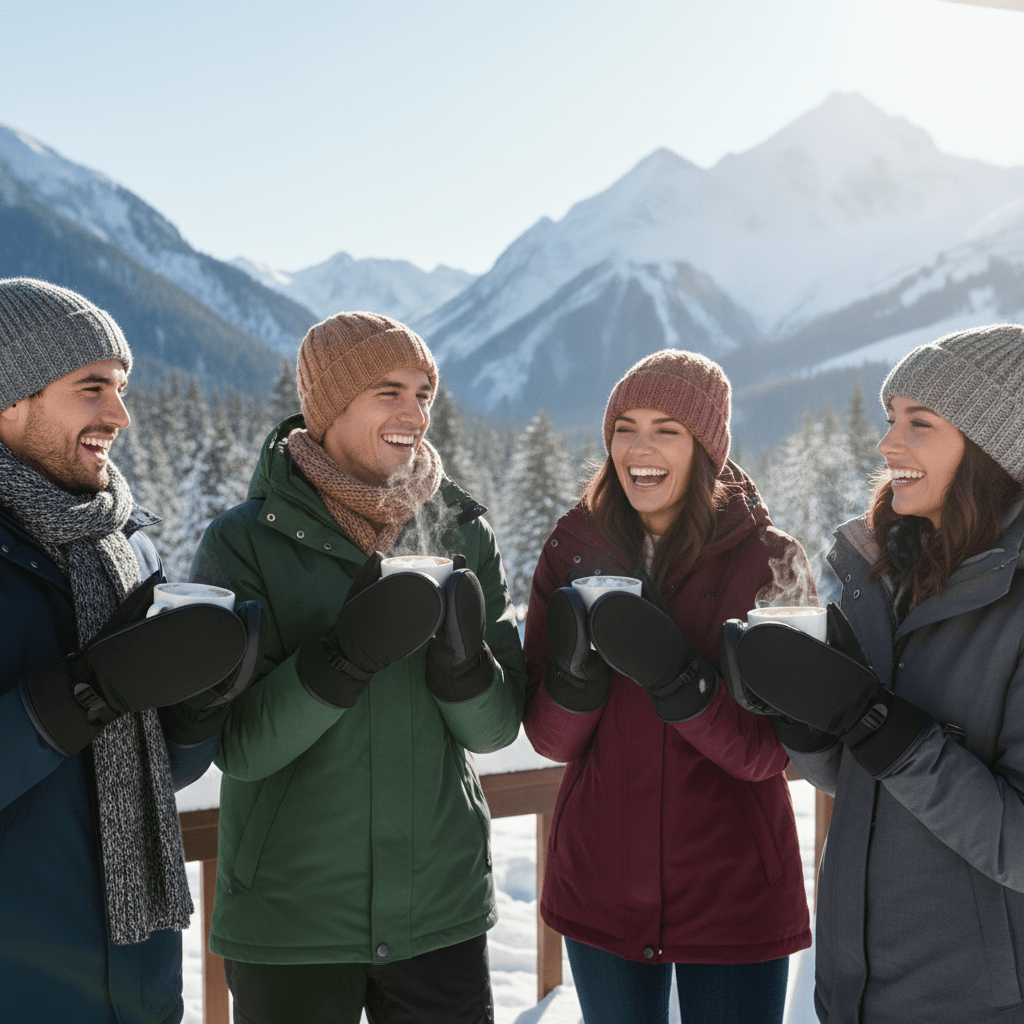 Essential unisex winter accessories: warm, windproof touchscreen gloves for cold weather outdoor adventures.