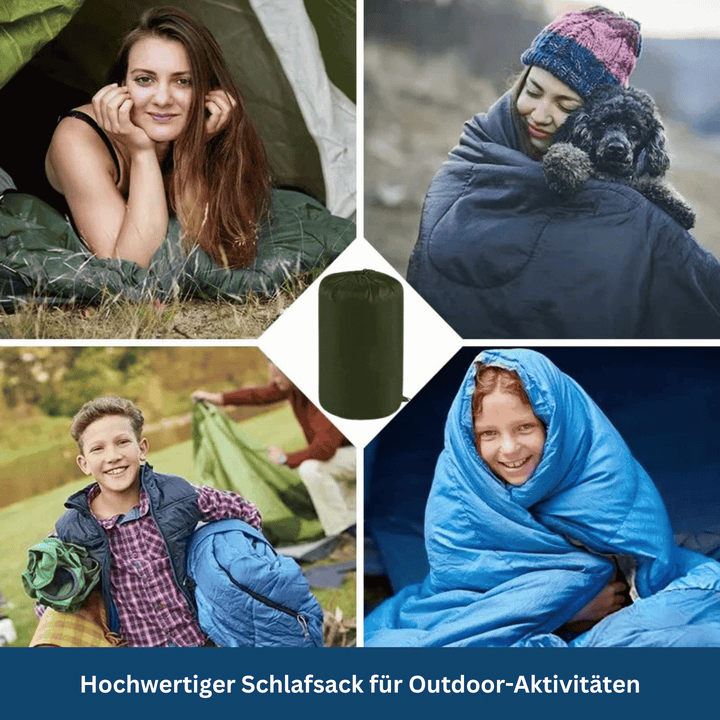 Durable winter sleeping bag for camping, featuring robust construction for extreme cold environments.