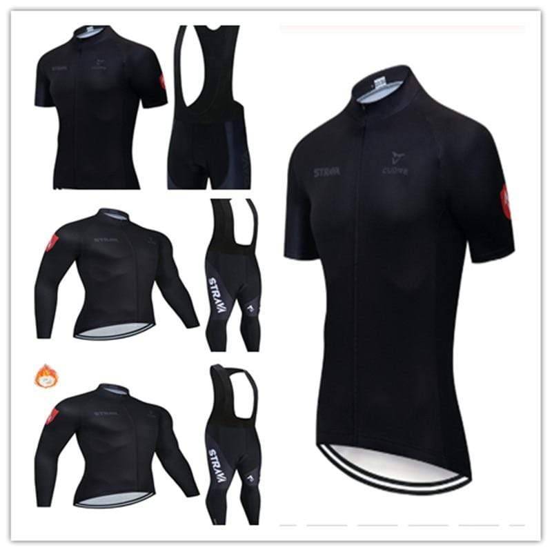 Unisex winter cycling jersey and shorts set, fleece-lined for warmth. Ideal bicycle apparel with a comfortable fit.