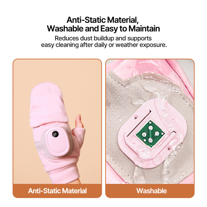 Heated winter gloves featuring an adjustable wrist strap for a secure and warm fit.