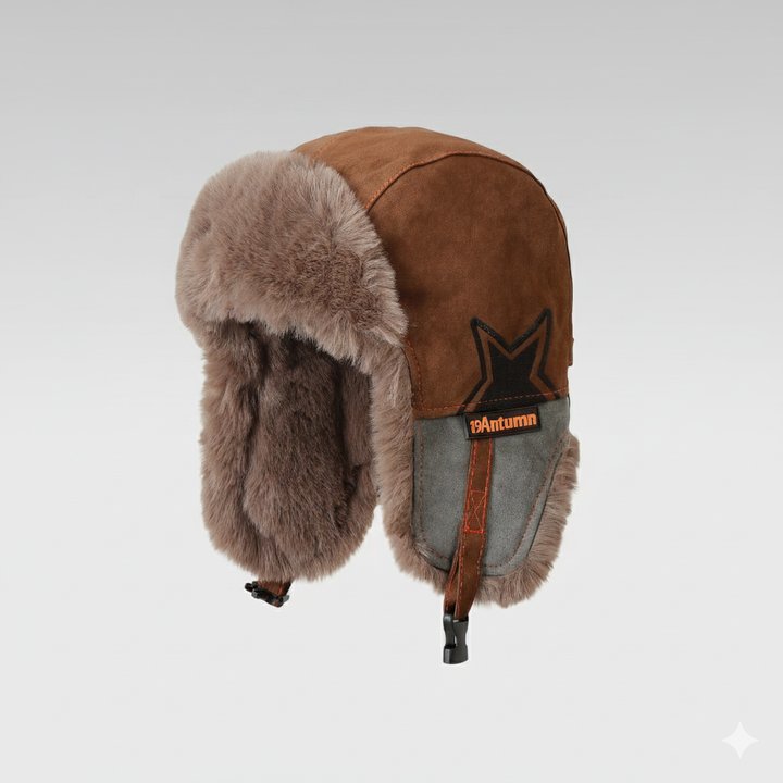 Unisex winter warm trapper hat with faux fur ear flaps for cold weather adventures