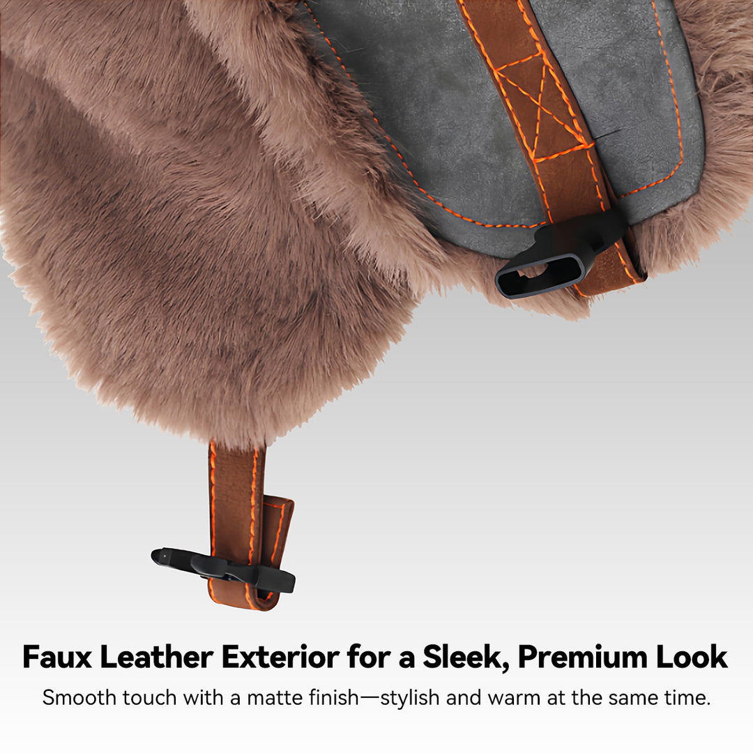 Unisex black trapper hat providing ultimate warmth and cold weather protection