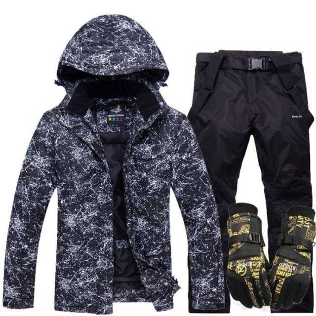 Unisex ski suit with adjustable waist, hooded and waterproof, ideal warm winter apparel