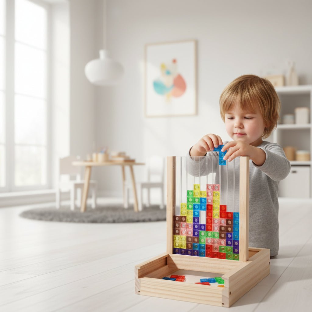 Sustainable wooden logic puzzle game, enhances problem-solving & strategy skills for mindful play. Great gift.