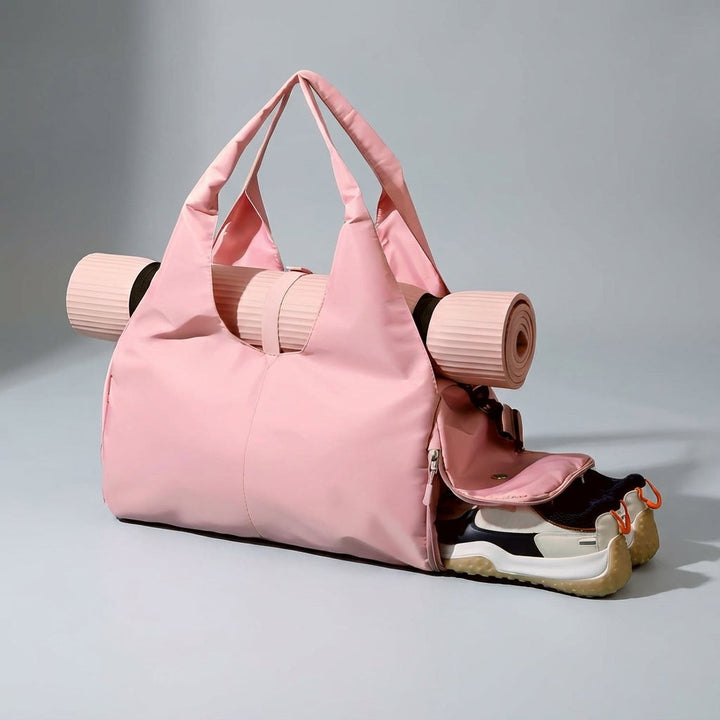 Versatile sports travel duffel bag for gym, yoga, & fitness gear, with practical compartments.