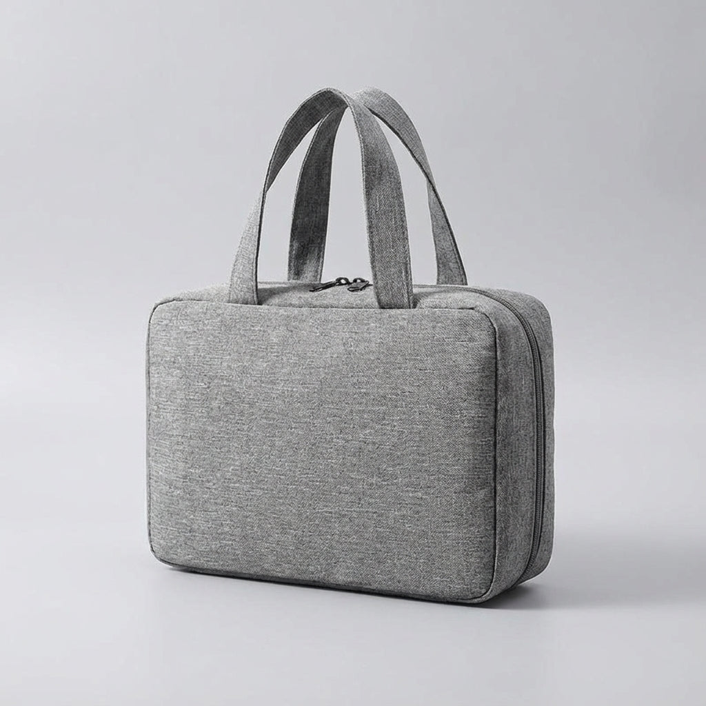 Spacious foldable toiletry bag, a travel essential. Organize all your toiletries & cosmetic items efficiently.
