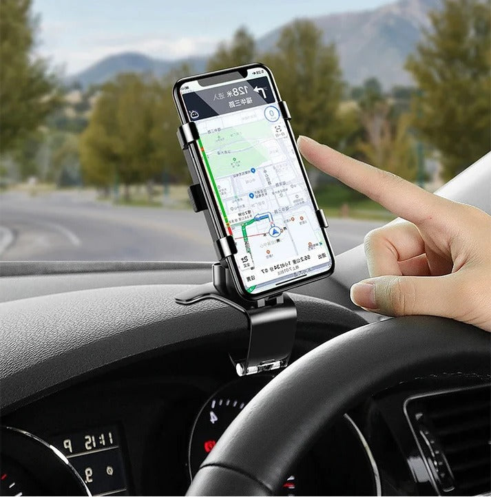 Multifunctional car phone holder, perfect for hands-free navigation & safe driving, fits most smartphones.