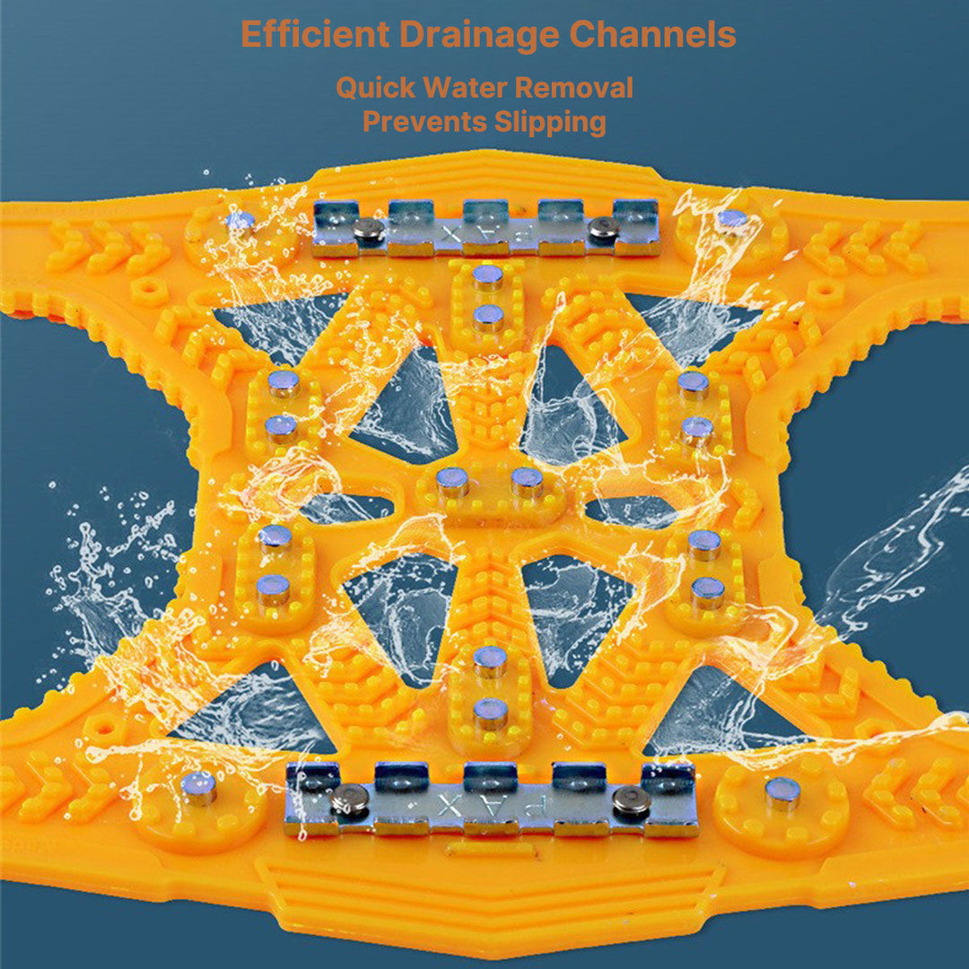 Universal snow chains manufactured from tough material, ideal car accessories for ice and snow.
