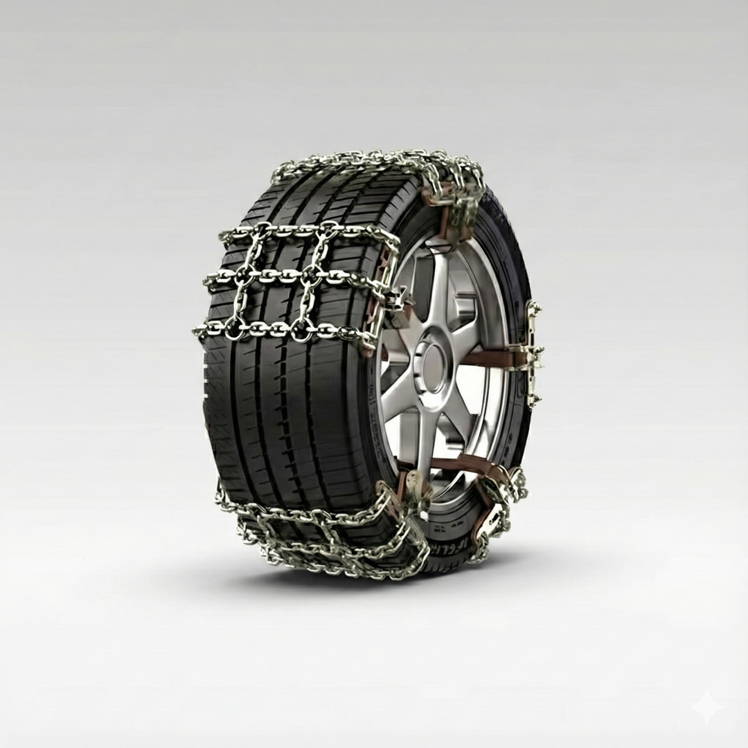 Universal car tire snow chains for enhanced traction on icy roads