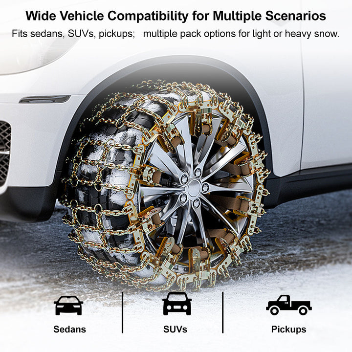 Snow chains for car tires, essential winter driving accessory