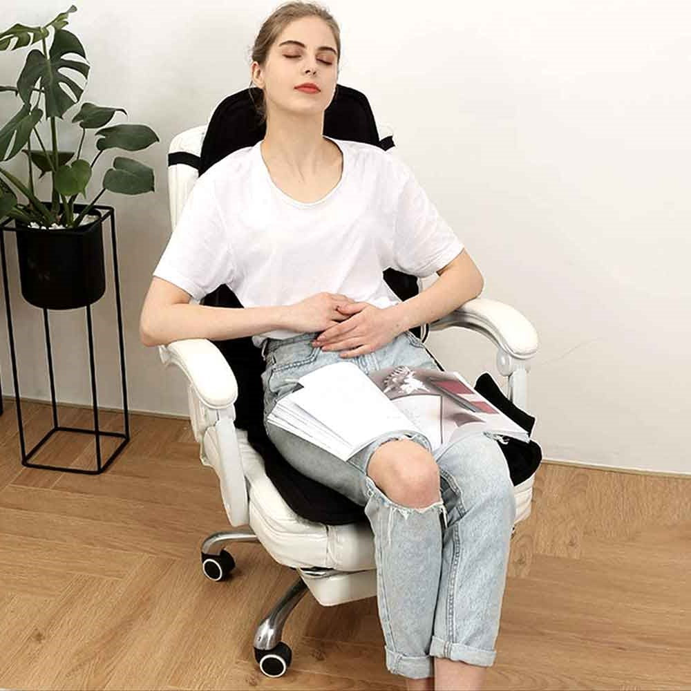 Ergonomic shiatsu massager pad with heat for car and home, easing muscle stiffness and promoting relaxation.