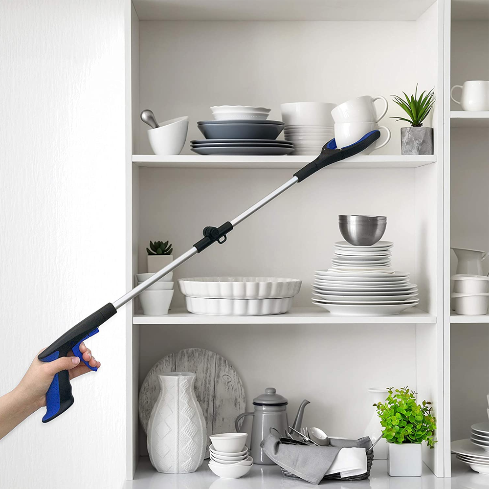 Lightweight folding grabber stick, rotatable head for picking up items for elderly & disability aid.