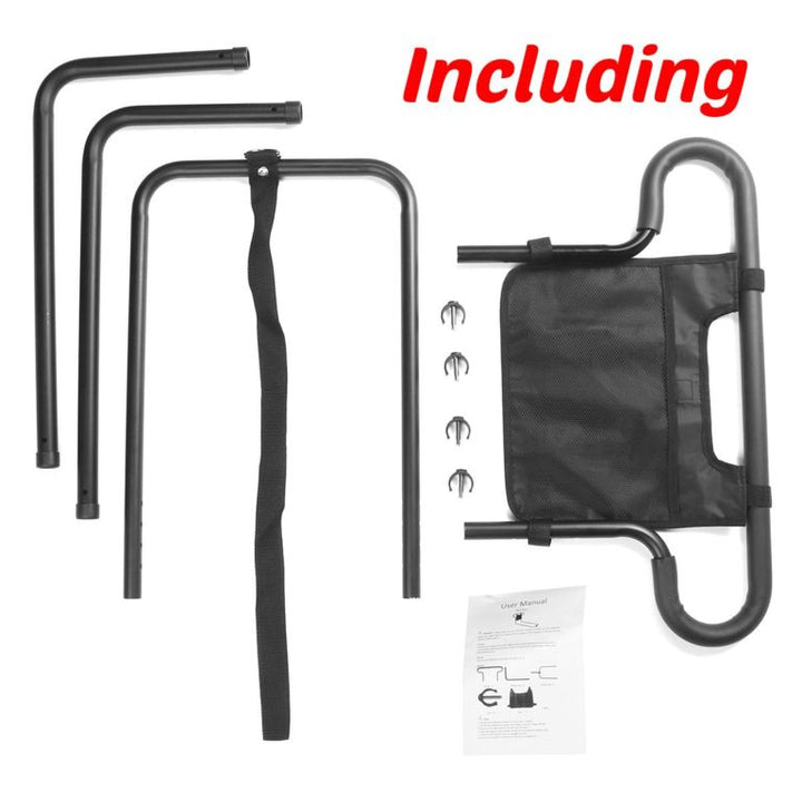 Ergonomic bed support handle & guard for seniors. Promotes fall prevention & home safety.