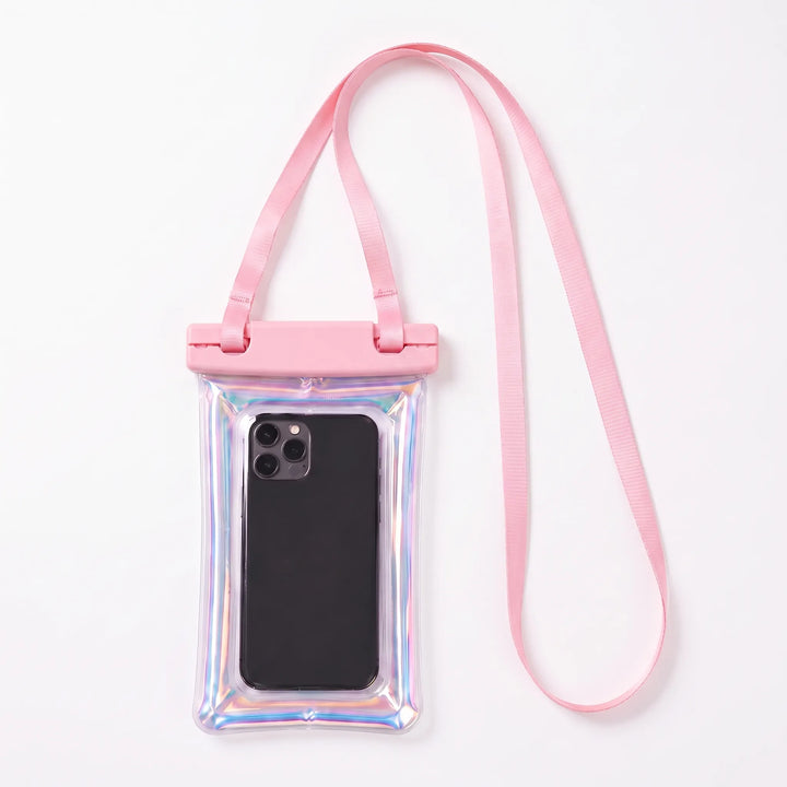 Keep your smartphone safe with this floating waterproof clear phone pouch, ideal for beach relaxation & pool fun.