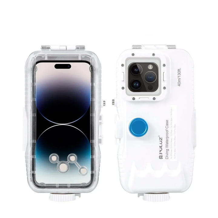 Universal waterproof iPhone diving case for 130ft (40m) depth, perfect for underwater photography.