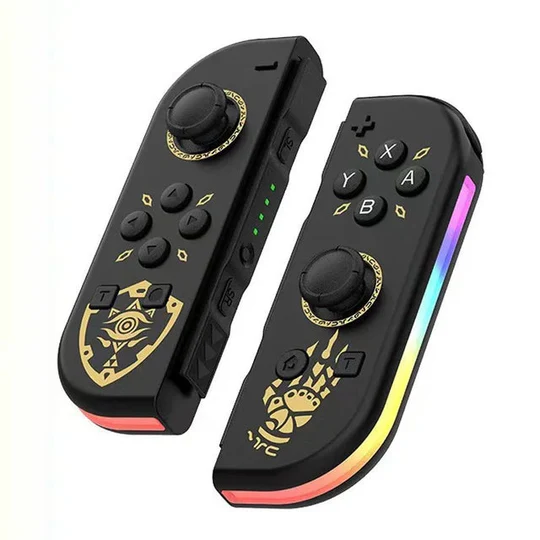 Ergonomic Nintendo Switch wireless controller with customizable RGB lighting for enhanced gaming experience.