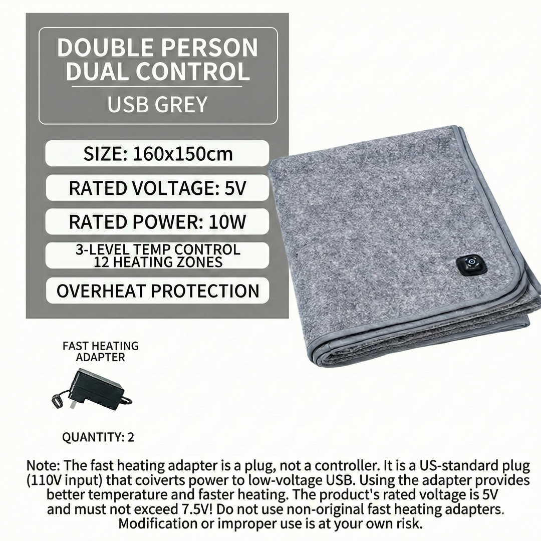 Cozy home comfort with a 3-zone USB rapid-heating electric blanket, winter essential.