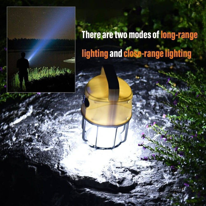 Compact USB rechargeable camping light, versatile flashlight for hiking and outdoor activities