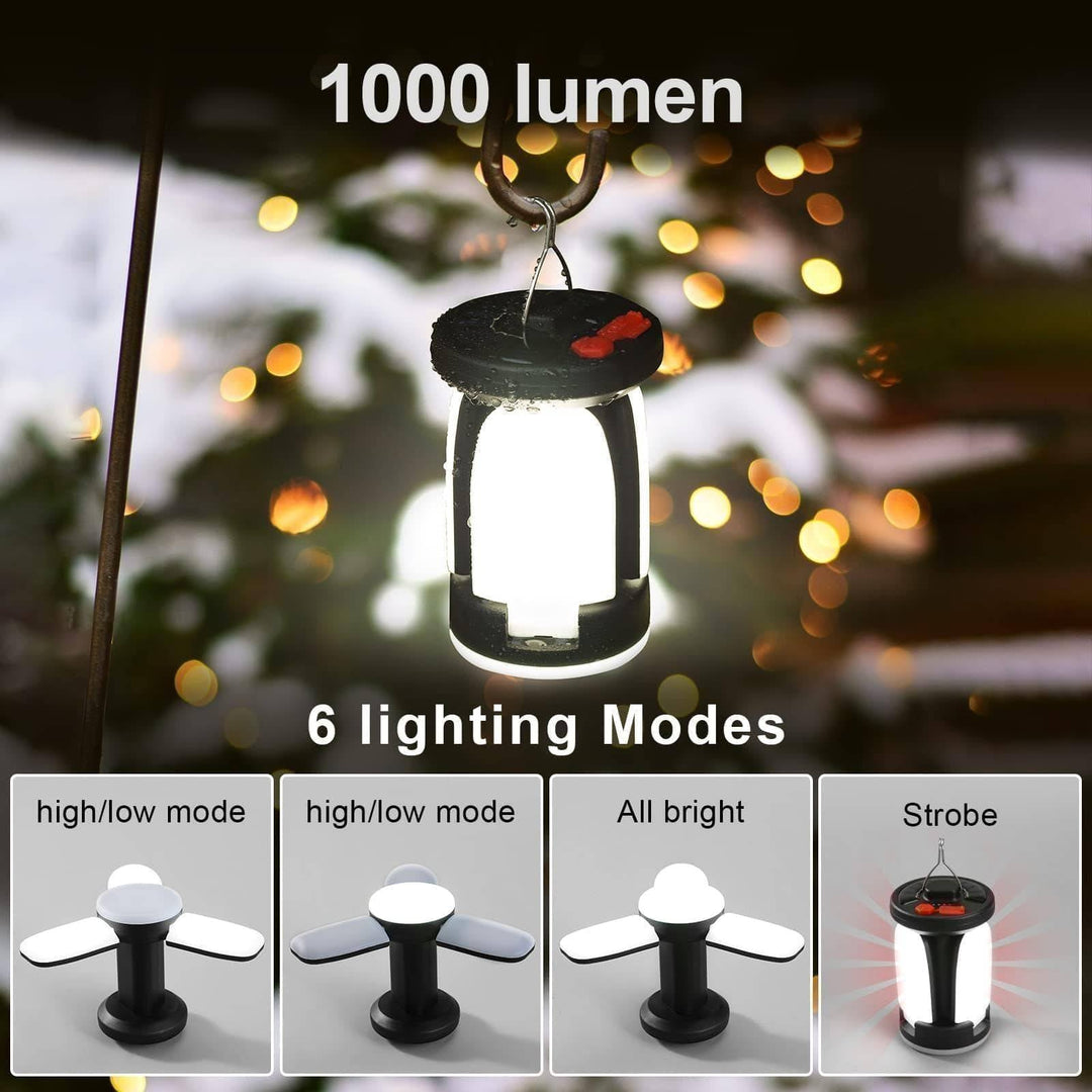 Portable LED light for camping, solar and USB charging, versatile outdoor lamp