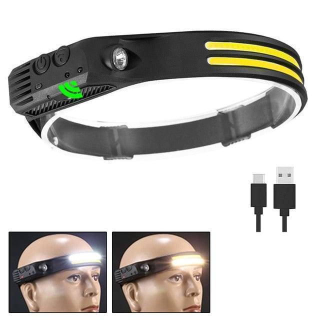 Side profile of the lightweight USB rechargeable LED headlamp for outdoor sports