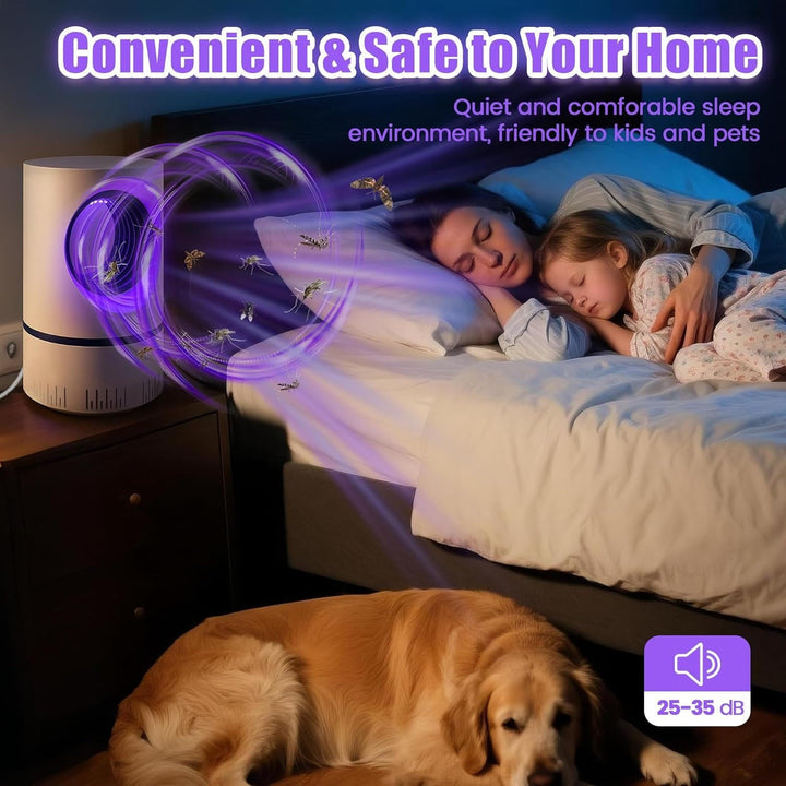 Modern UV light insect trap, an effective bug zapper alternative for silent mosquito & fly removal.