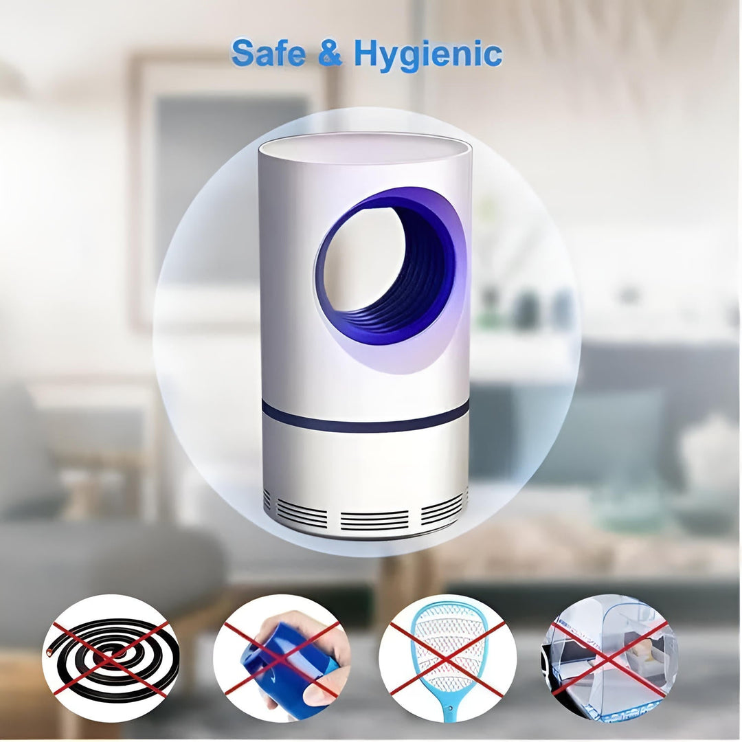 Indoor/outdoor UV light pest control device, targeting mosquitoes and flies for a bug-free home.
