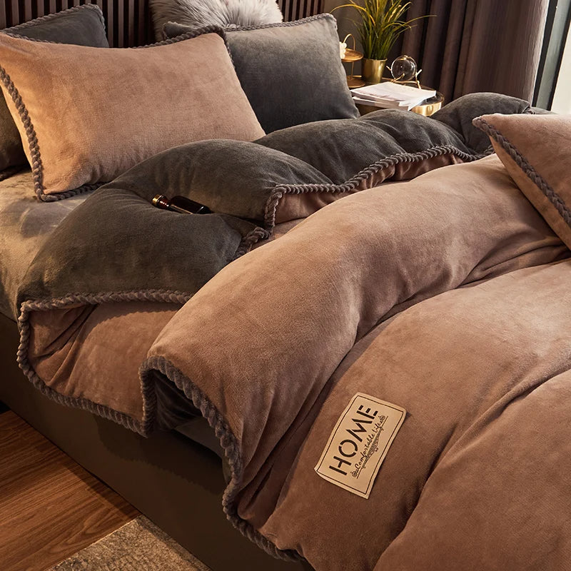 Velvet fleece comforter as a soft blanket draped over a chair, adding cozy warmth and luxury to home decor.