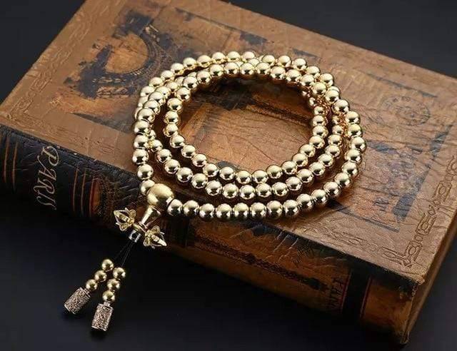 Multi-functional Buddha Beads Chain, perfect as a bracelet or necklace for outdoor enthusiasts.