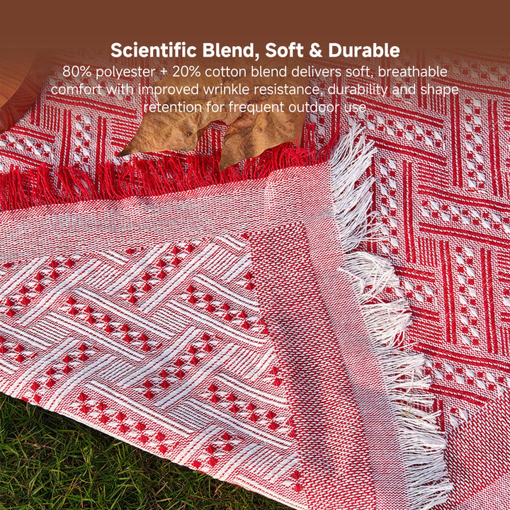 Moisture resistant checkered picnic blanket for outdoor camping and home decor
