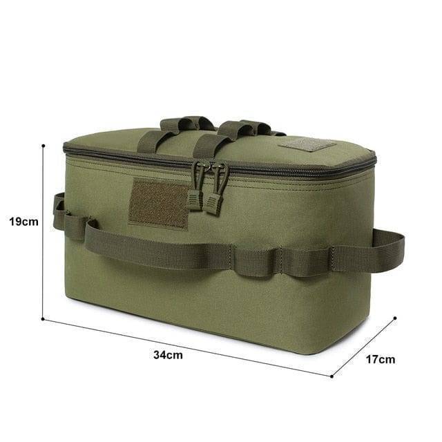 Waterproof camping gear bag, protecting contents from rain and elements during travel