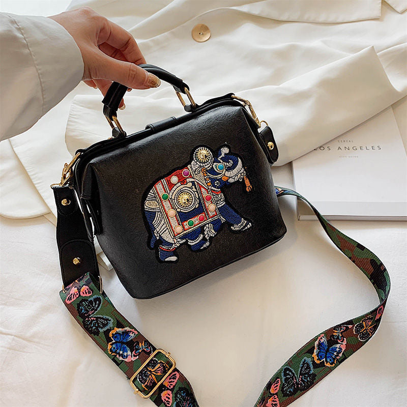 Lightweight embroidered mandala shoulder bag, ideal for carrying daily essentials.