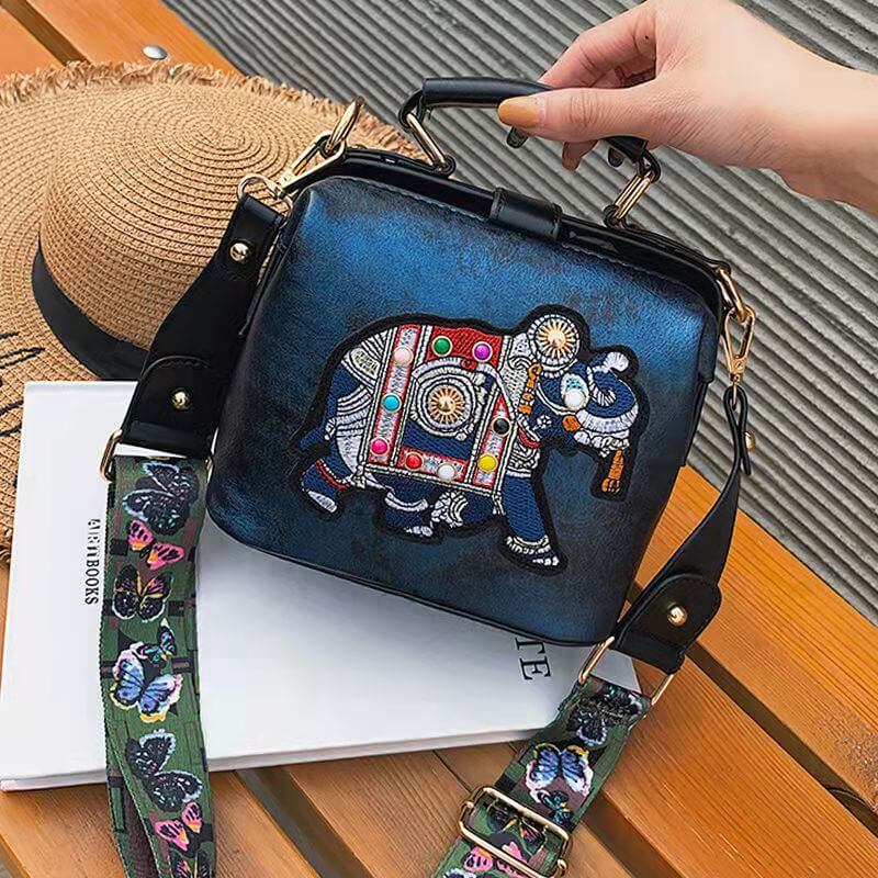 Women's fashionable embroidered mandala accessory, perfect as a shoulder or crossbody.