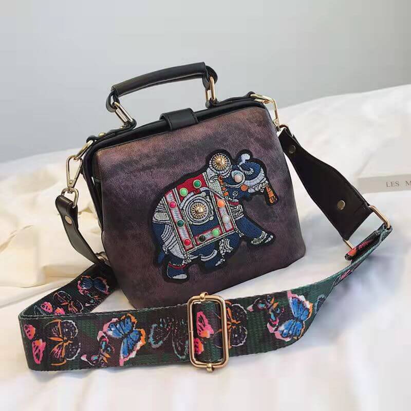 Handcrafted look embroidered mandala bag, a lightweight and trendy bohemian purse.