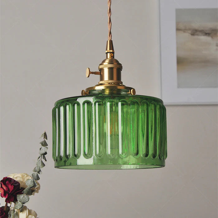 Vintage crystal pendant lamp, elegant ceiling light for stylish home decor.