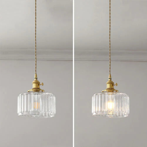 Elegant vintage crystal pendant light, adjustable ceiling lamp for home styling.