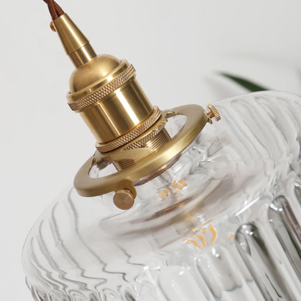 Modern vintage crystal lamp, a sophisticated glass pendant light for stylish homes.
