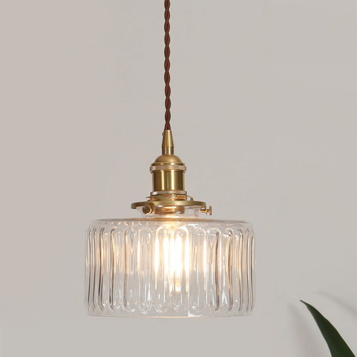 Glass crystal pendant lamp, modern vintage design, perfect for home lighting.