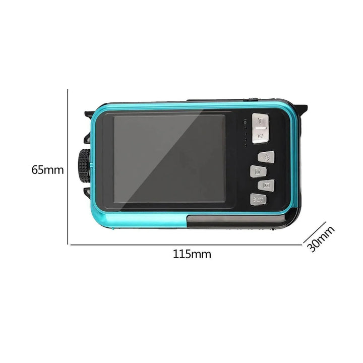 Black waterproof action camcorder, 1080P high-definition for underwater and outdoor use