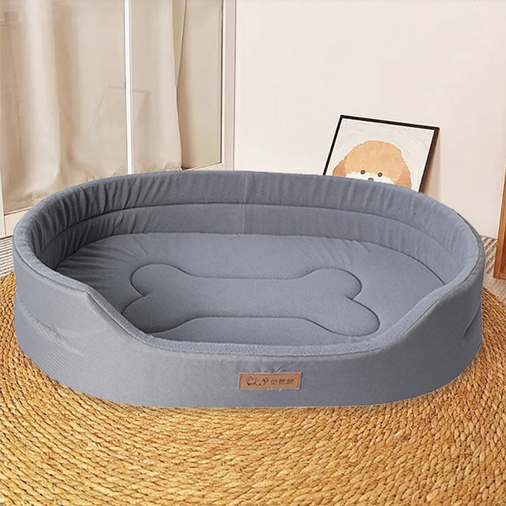 Robust waterproof dog bed with a cozy plush sleep surface. A durable & comfortable solution for pet owners.