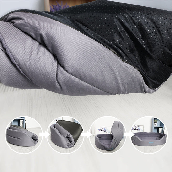 Plush dog bed, fully waterproof for easy clean-up. Provides supreme comfort & support for your beloved pet.