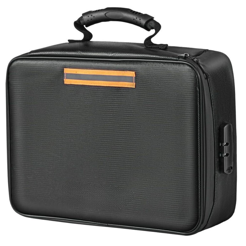 Durable fireproof waterproof document bag for secure protection of important documents, cash, & jewelry during emergencies.