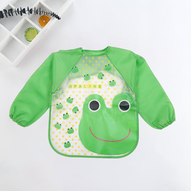 Premium waterproof long-sleeve baby bib, offering full coverage for clean feeding times.