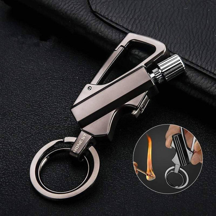 Waterproof permanent match lighter with carabiner for camping and survival ignition