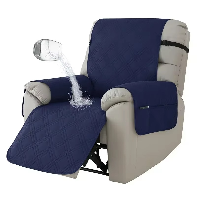 Waterproof recliner cover for 1-seater armchair. Pet & kid-friendly furniture protector for living room.