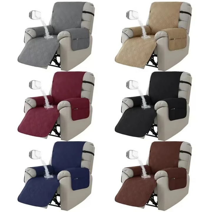 Waterproof, anti-slip, pet & kid friendly recliner cover for 1-seater armchairs. Durable furniture protector.