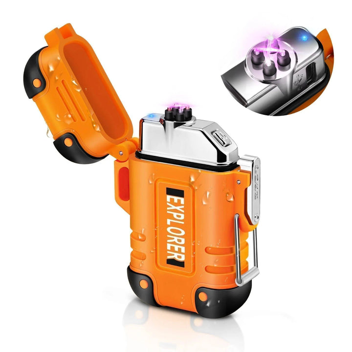 Survival gear: rugged waterproof USB rechargeable plasma dual arc lighter
